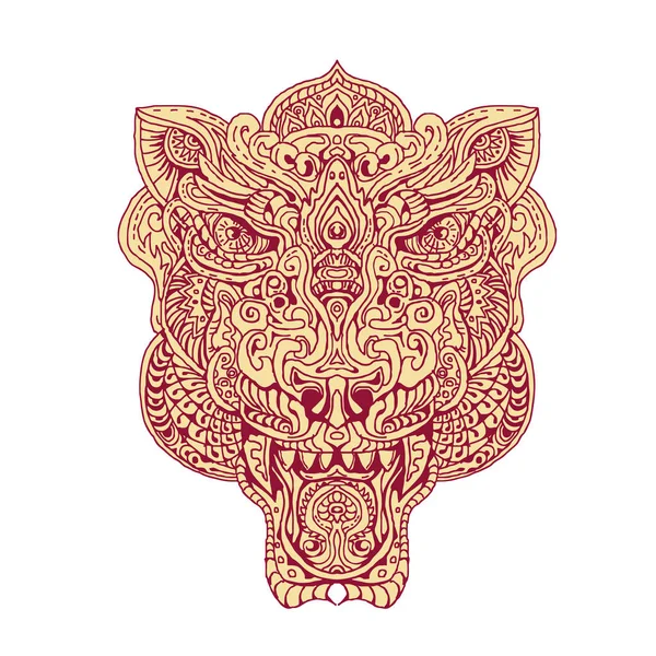 Tigris fej Mandala — Stock Vector