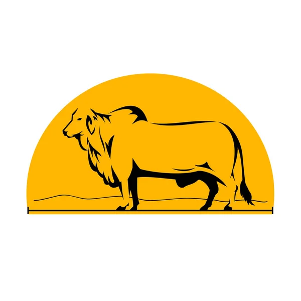 Brahman Bull góry strony pół okrąg — Wektor stockowy