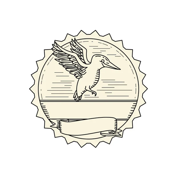 Kingfisher Lato Volante Monoline — Vettoriale Stock