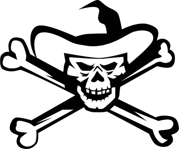 Cowboy pirat craniu cruce oase retro — Vector de stoc