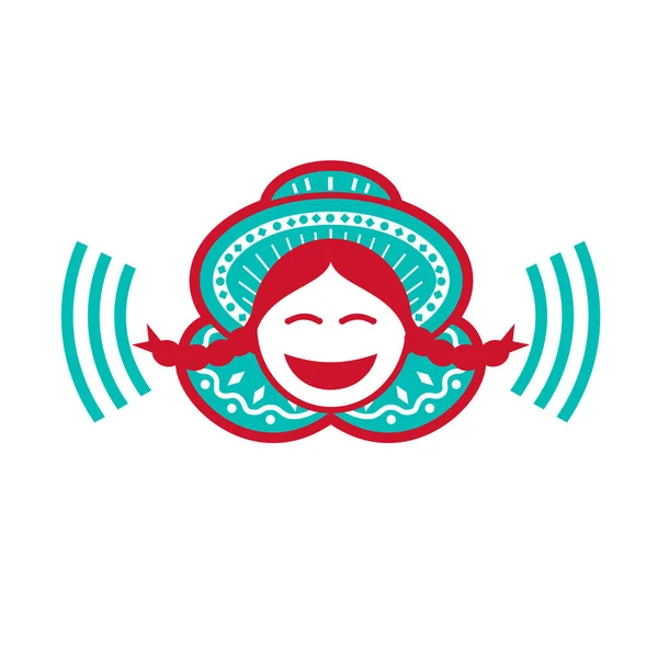 Peruvian Girl Smiling Voice Icon — Stock Vector