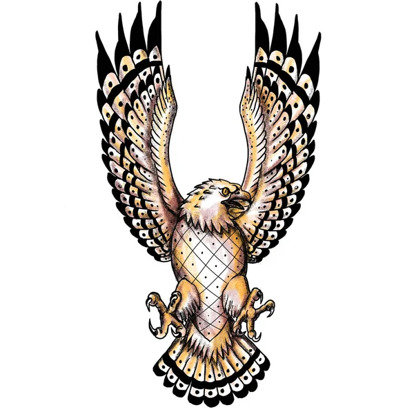 Osprey Swooping Front Tattoo — Stock Photo, Image