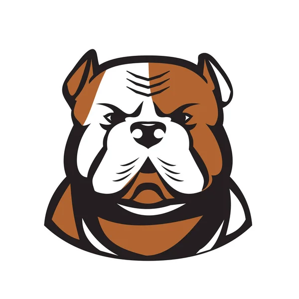 Amerikaanse Bulldog hoofd Front Retro — Stockvector