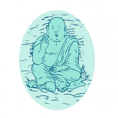 Gautama Buddha Lotus poz çizim