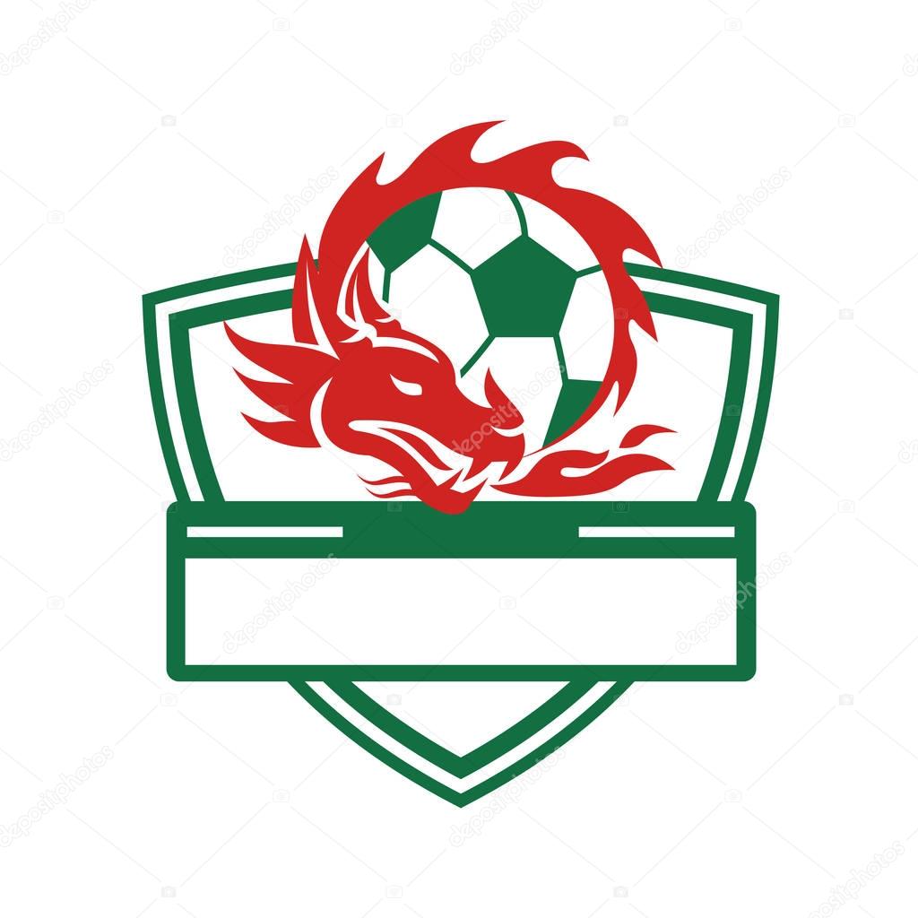 Red Dragon Soccer Ball Crest