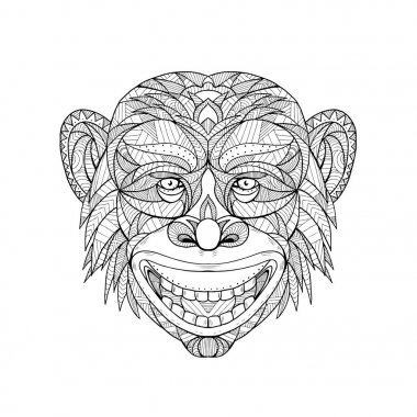 Chimpanzee Head Zentagle  clipart