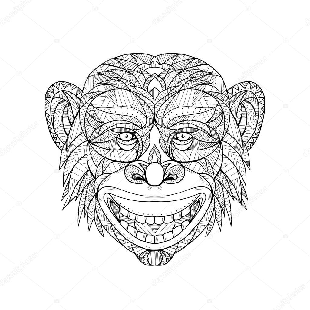 Chimpanzee Head Zentagle 