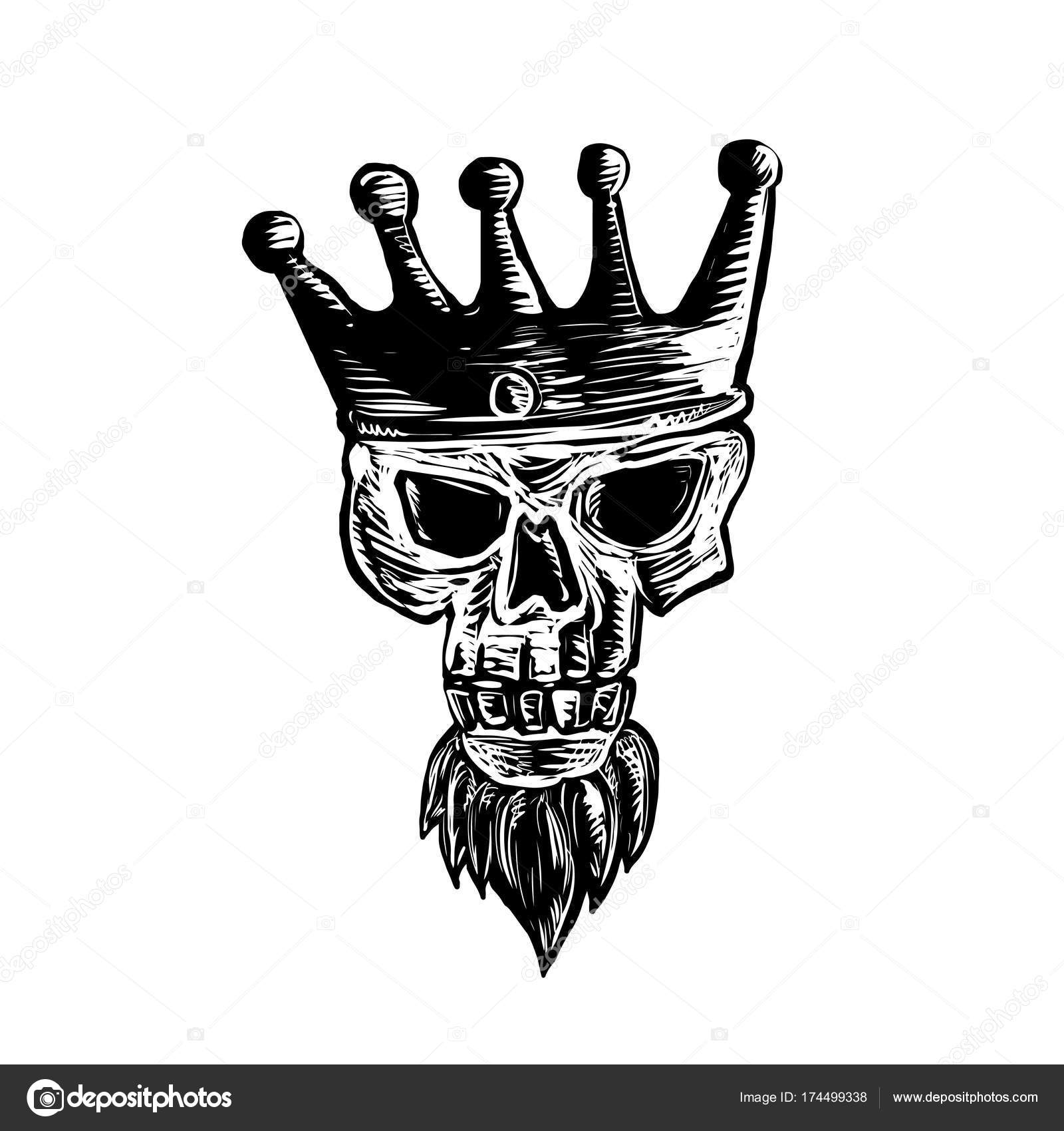 King Beard Skull Scratchboard Stock Vector Image by ©patrimonio #174499338