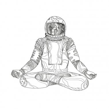 Astronot Lotus pozisyonu Mandala