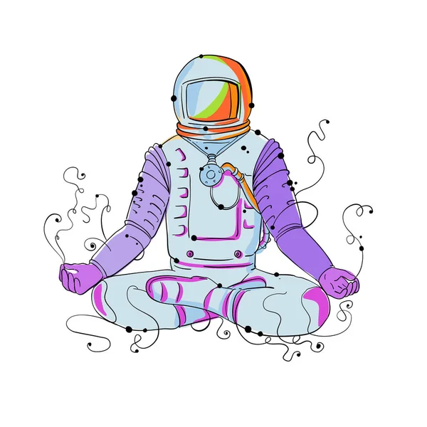 Kozmonot Padmasana pozisyon Doodle