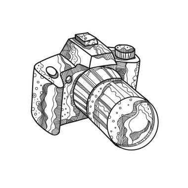 DSLR fotoğraf makinesi Doodle sanat