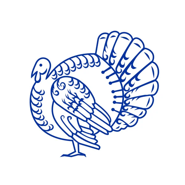 Wild Turkey Papel lateral Cortar — Archivo Imágenes Vectoriales