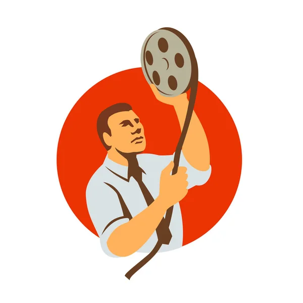 Filmredacteur Reel Retro kijken — Stockvector