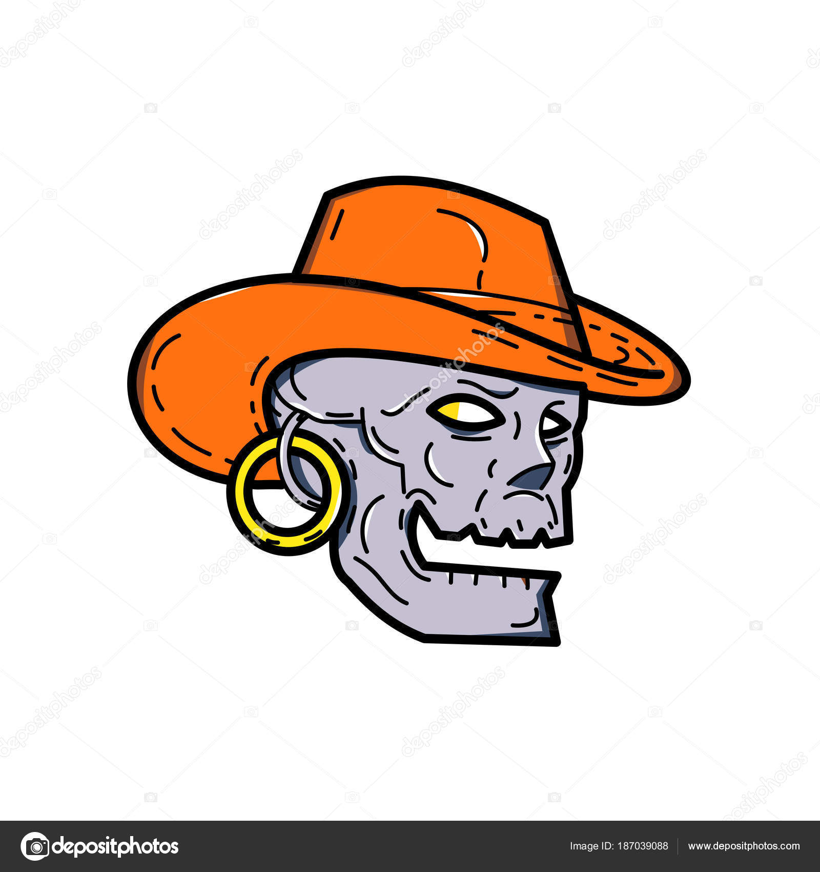Vaquero pirata cr neo mono l nea arte Vector de stock por
