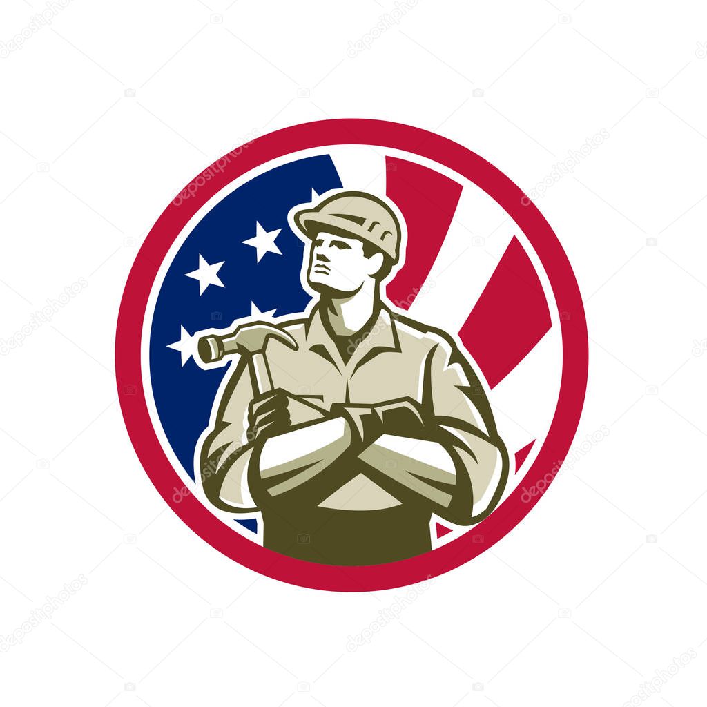 American Carpenter USA Flag Icon