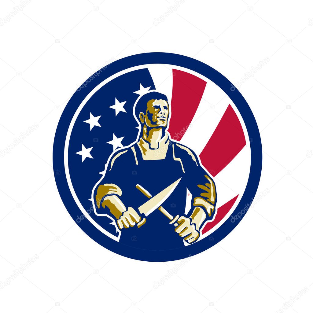 American Butcher USA Flag Icon