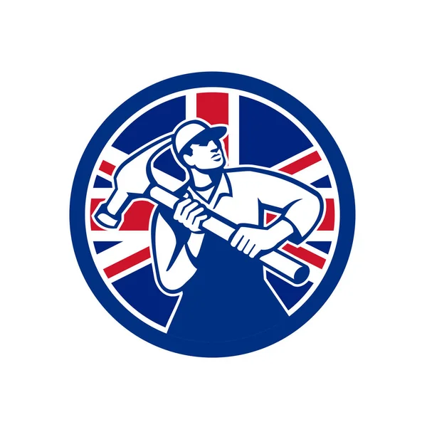 Het pictogram van de vlag van Britse Joiner Union Jack — Stockvector