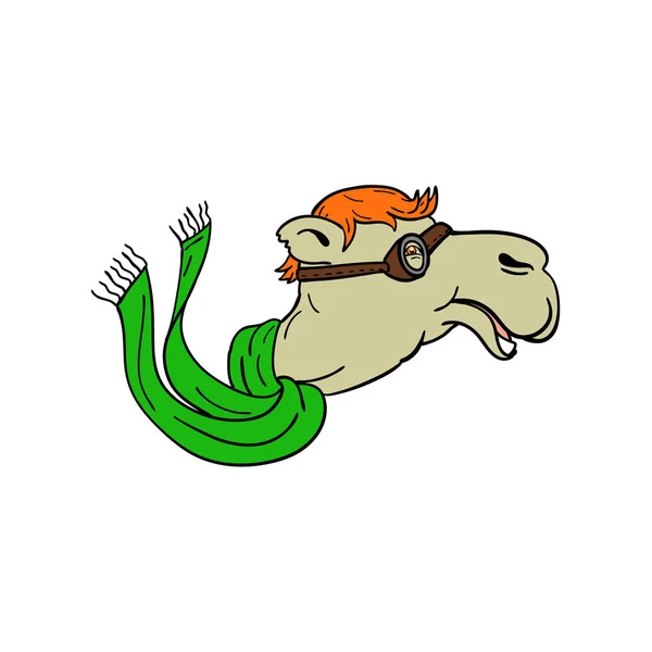 Mascotte de Camel Wearing Goggles — Image vectorielle