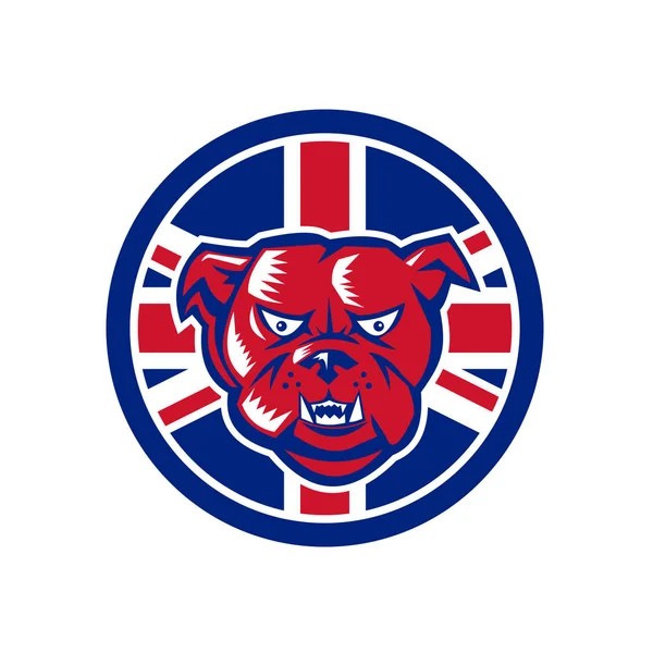 British Bulldog Union Jack Bandeira Ícone — Vetor de Stock