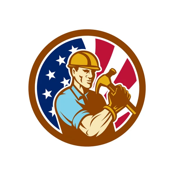 American Handyman USA Flag Icon — Stock Vector