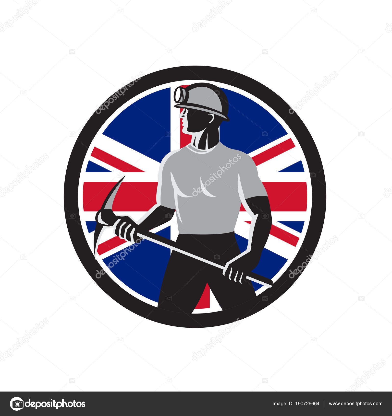 Download British Coal Miner Union Jack Flag Icon — Stock Vector ...