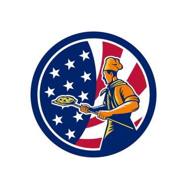 Amerikan Pizza Baker ABD bayrağı simgesi