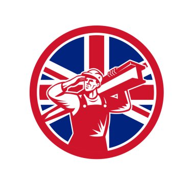İngiliz inşaat işçisi Union Jack bayrak simgesi