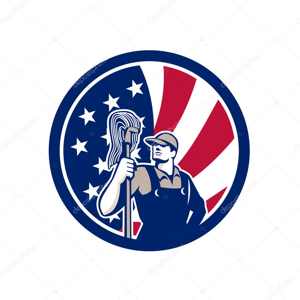 American Industrial Cleaner USA Flag Icon