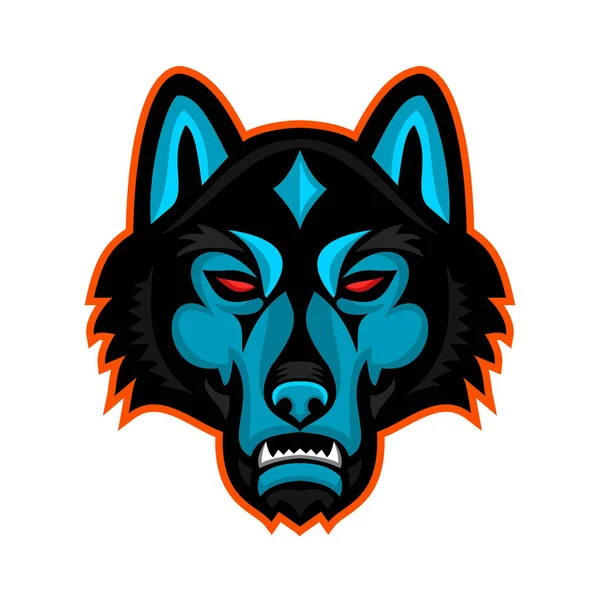 Timber Wolf hoofd sport mascotte — Stockvector