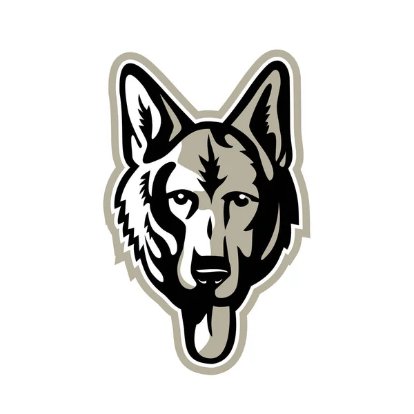 Alsatian Wolf Dog Head Mascot — Stock Vector