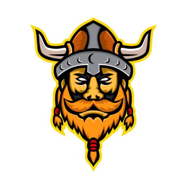 Viking savaşçı ya da İskandinav Raider baş maskotu