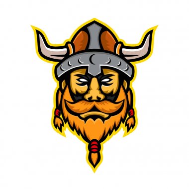 Viking Warrior or Norse Raider Head Mascot clipart