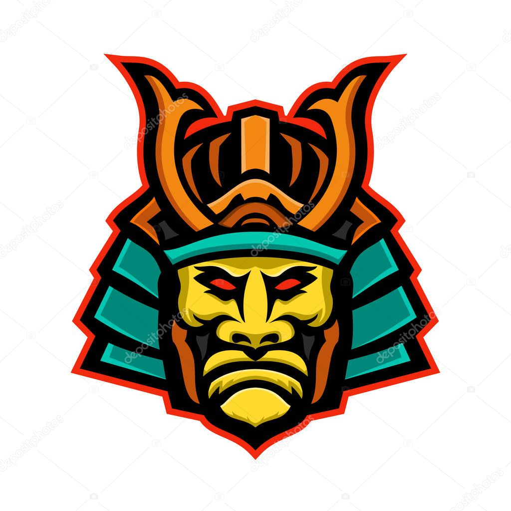 Samurai Warrior Head Mascot
