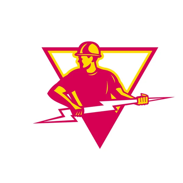Power Lineman con Triángulo Thunderbolt — Archivo Imágenes Vectoriales