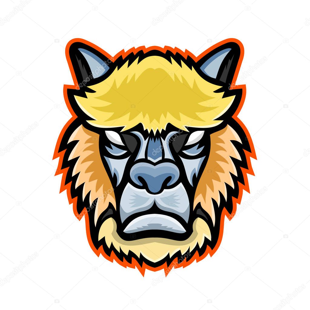 Angry Alpaca Head Mascot
