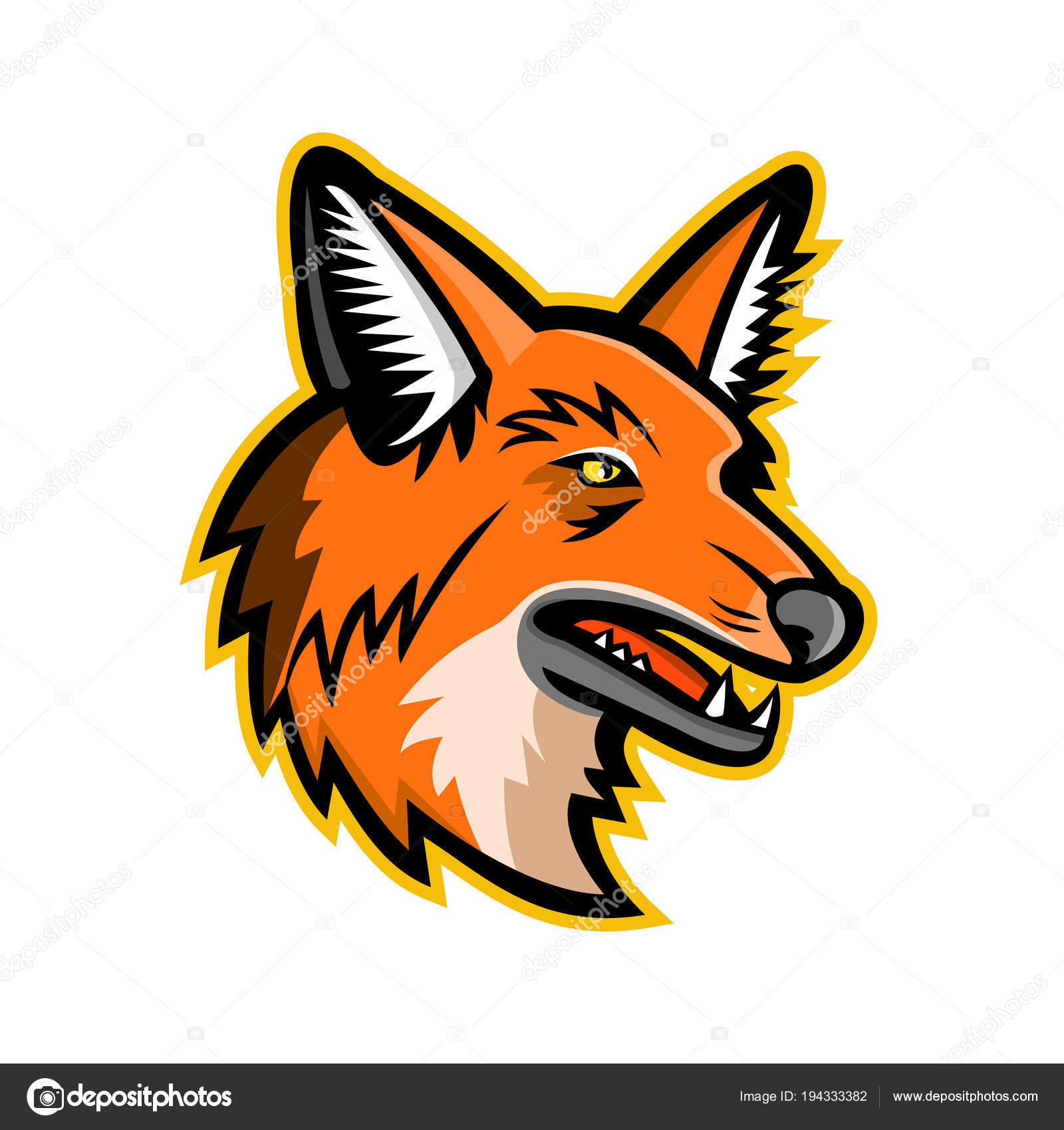 Design de mascote de vetor de lobo cabeça