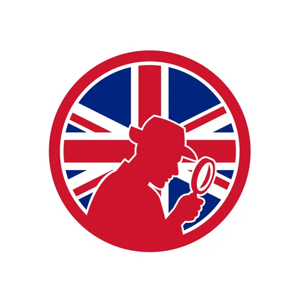 Ícone de bandeira britânica Private Investigator da Union Jack — Vetor de Stock