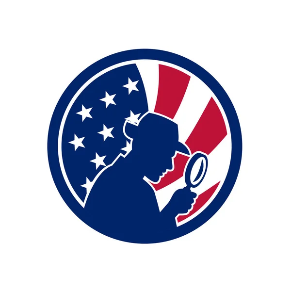 Détective privé américain USA Flag Icon — Image vectorielle