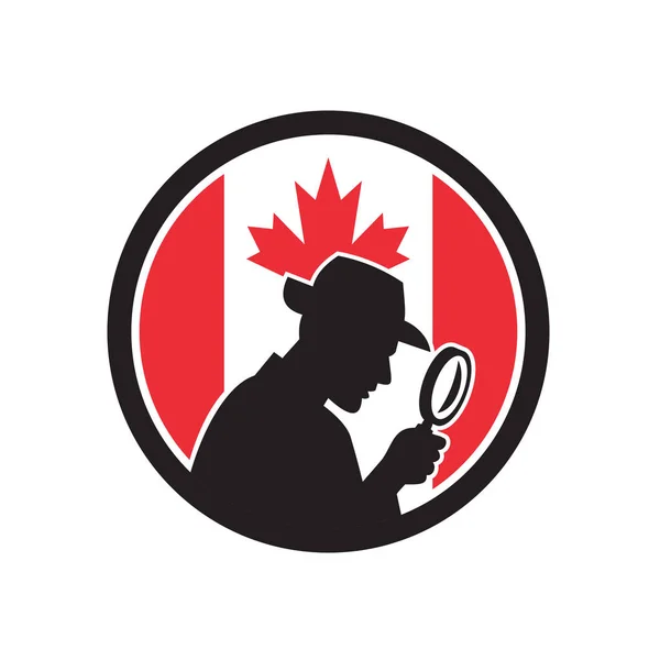 Εικονίδιο με τη σημαία Καναδάς καναδική ιδιωτικού ερευνητή — Διανυσματικό Αρχείο