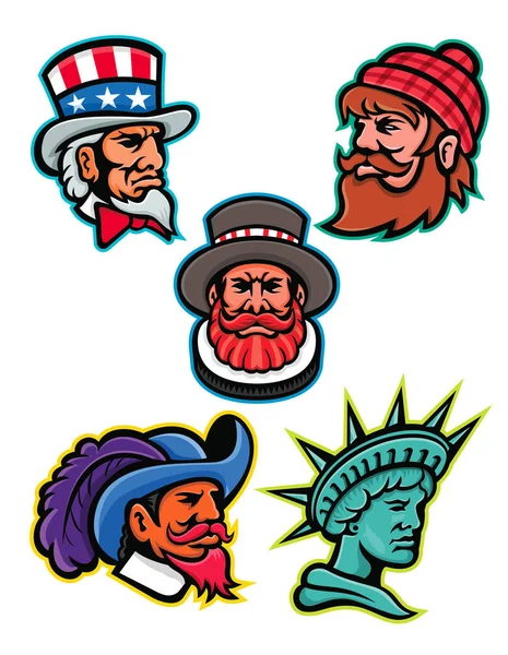 Colección de mascotas americanas y británicas — Vector de stock