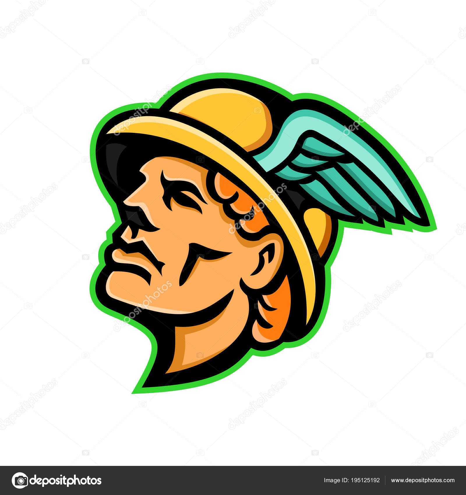 Hermes Greek God Mascot Stock Vector Image By C Patrimonio 195125192