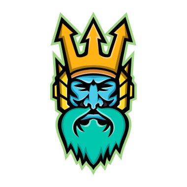 Poseidon Greek God Mascot clipart