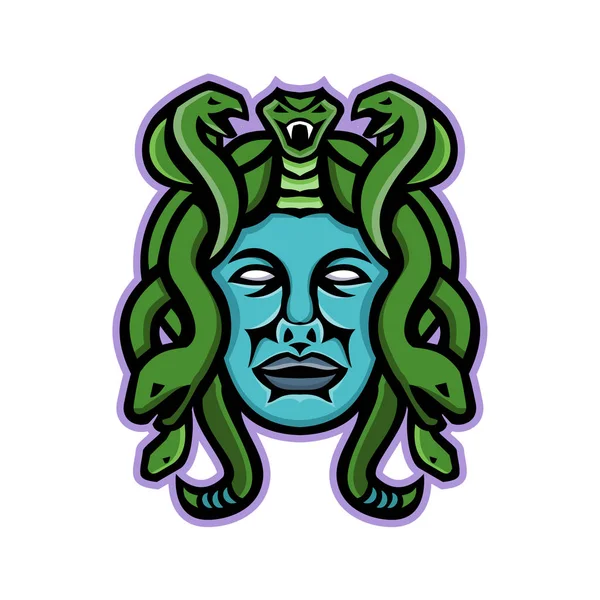 Medusa řeckého boha maskot — Stockový vektor