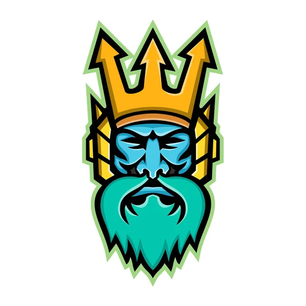 Poseidon Griekse God mascotte — Stockvector