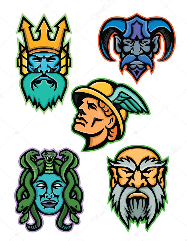 Greek Mythology Gods Mascot Collection