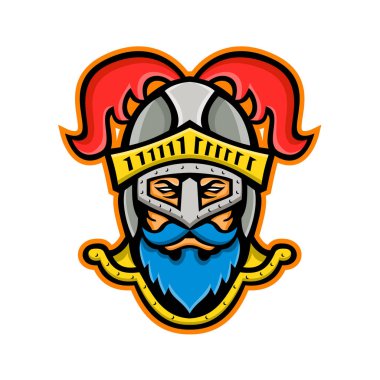 Knight Head Front Mascot vector