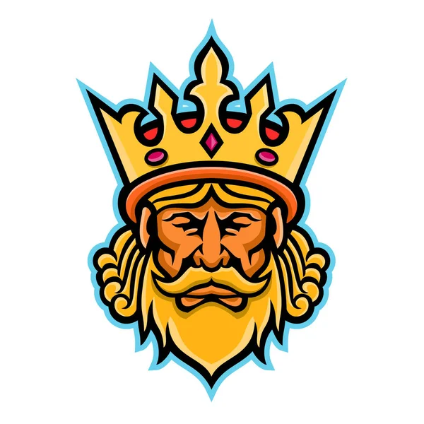 Rei com mascote da coroa — Vetor de Stock