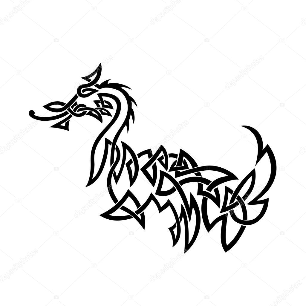 Nudo Celta Ilustración Estilizada Dragón Mítico Visto Desde Lado Hecho  Vector de stock por ©patrimonio 351067916, image size:1024x1024