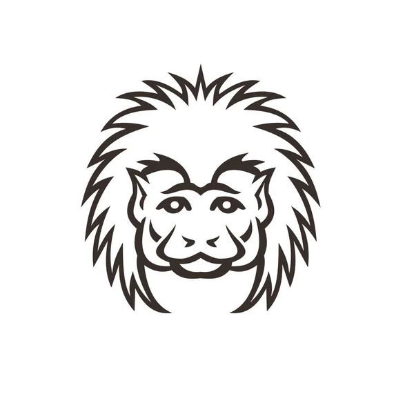 Εικονογράφηση Εικονίδιο Mascot Της Κεφαλής Ενός Βαμβακιού Πάνω Tamarin Μαϊμού — Διανυσματικό Αρχείο