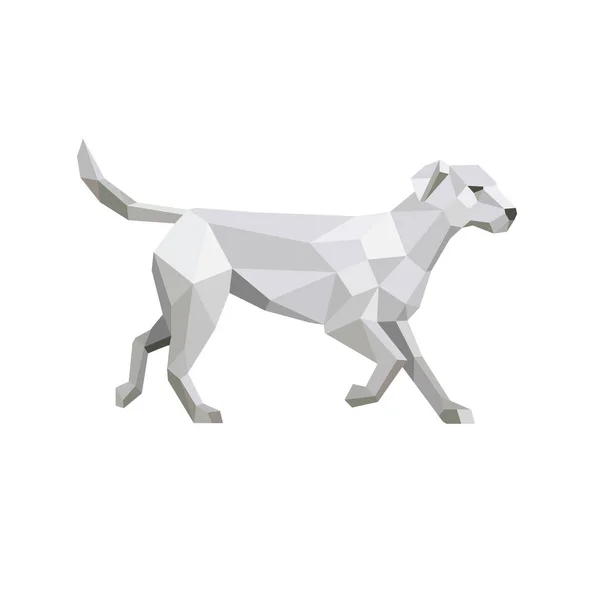 Illustration Style Art Bas Polygone Labrador Retriever Une Race Moyenne — Image vectorielle